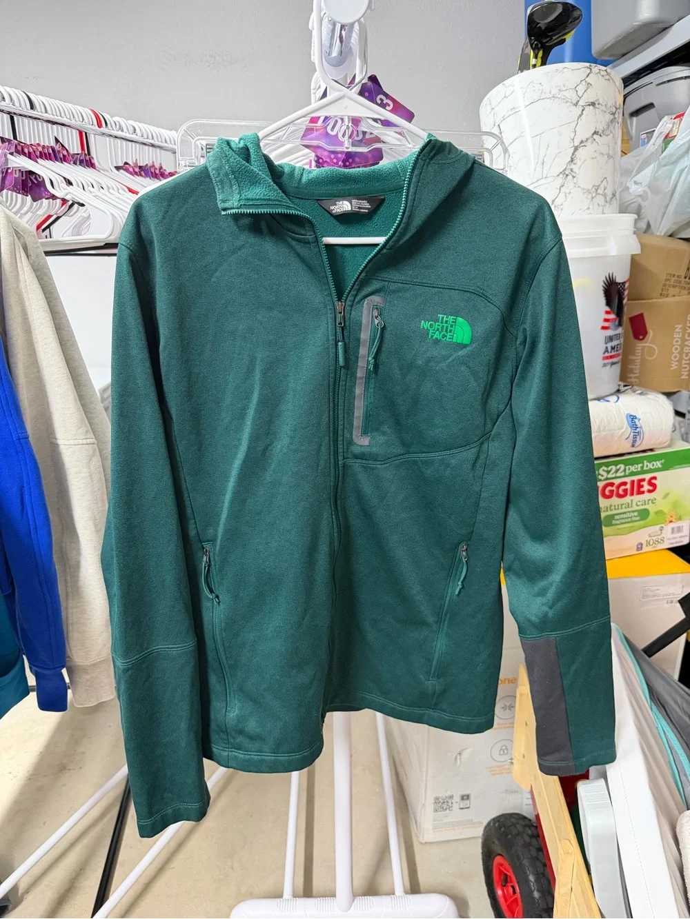 The North Face Forest Green Full-Zip Fleece Hoodie
